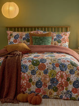Furn Brown Pecan Picking Patch Pumpkin Duvet Cover and Pillowcase Set