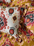 Paoletti Amber 1973 Dawson Ikat Ruffle Duvet Cover Set, imported from the UK