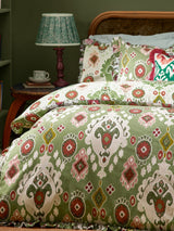 Next Paoletti Cedar Green 1973 Dawson Ikat Ruffle Duvet Cover Set- Buy online at McGrocer