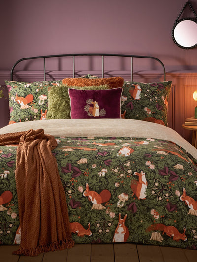Next Furn Multi Pineberry Forest Reversible Duvet Cover and Pillowcase Set- Buy online at McGrocer
