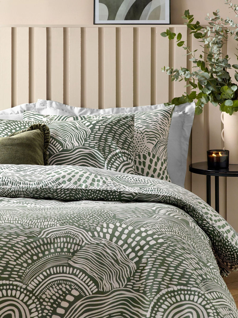 HÖEM Olive Nola abstract geometric duvet cover set, UK version