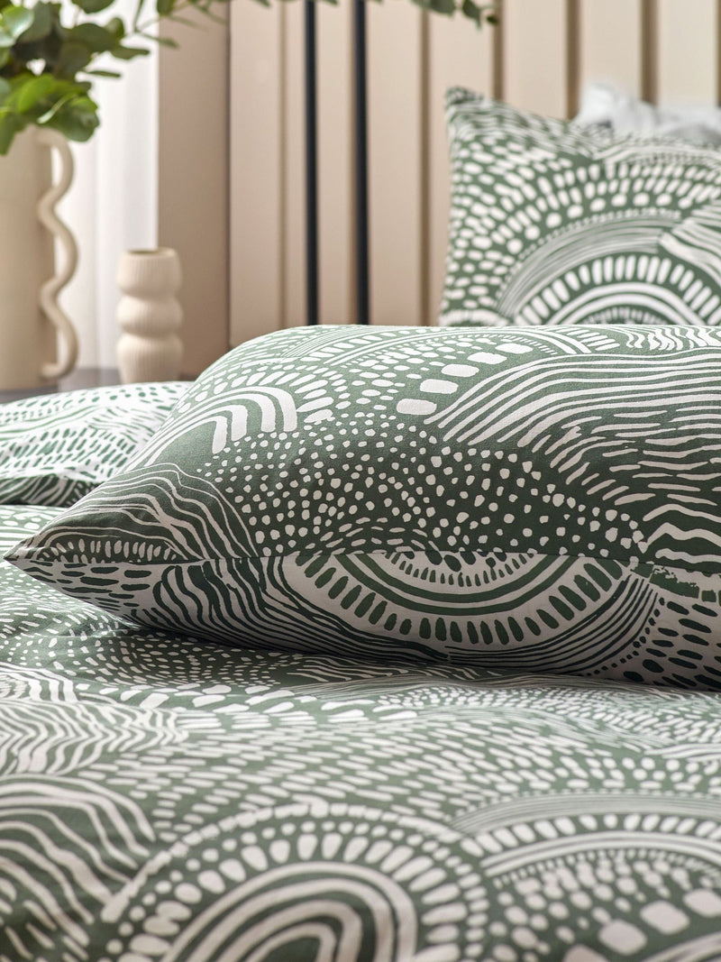 HÖEM Olive Nola abstract geometric duvet cover set, UK version