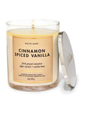 Single Wick Candle with Cinnamon Spiced Vanilla Scent, 8 oz / 227 g, Decorative Lid Included