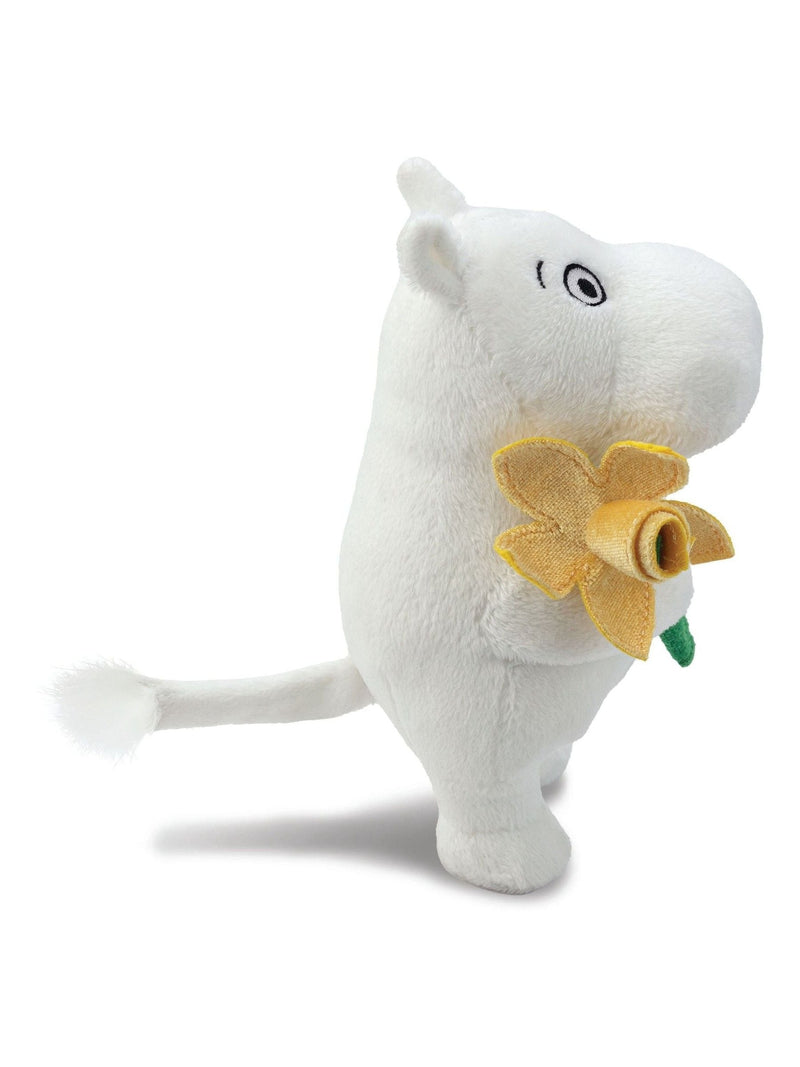 Aurora World Moomin standing with daffodil plush toy, UK version