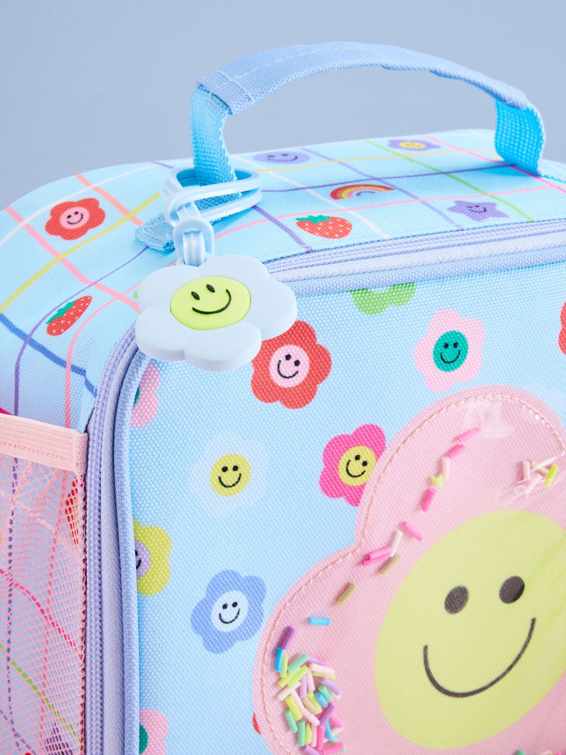 Blue/Pink Flower Power Lunch Bag - British product