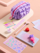 Next Purple Quilted Pencil Case with Stationery- Buy online at McGrocer