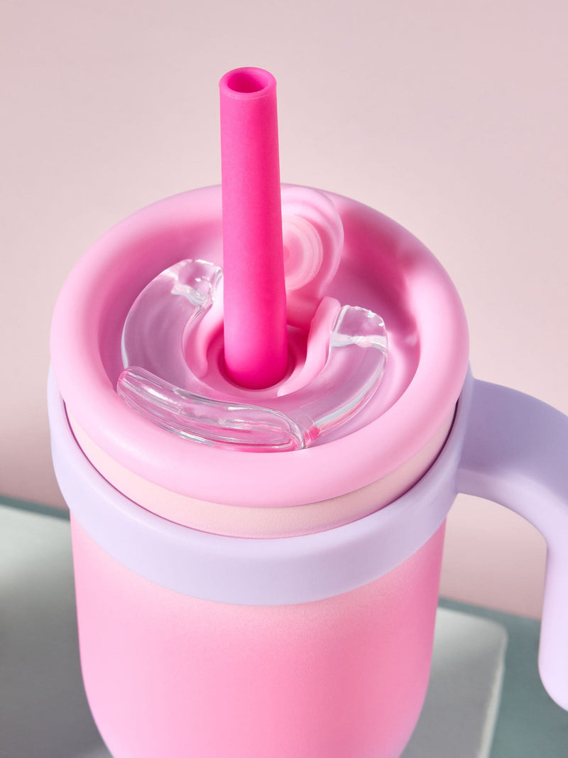 Pink purple ombre stainless steel kids water bottle, imported from the UK