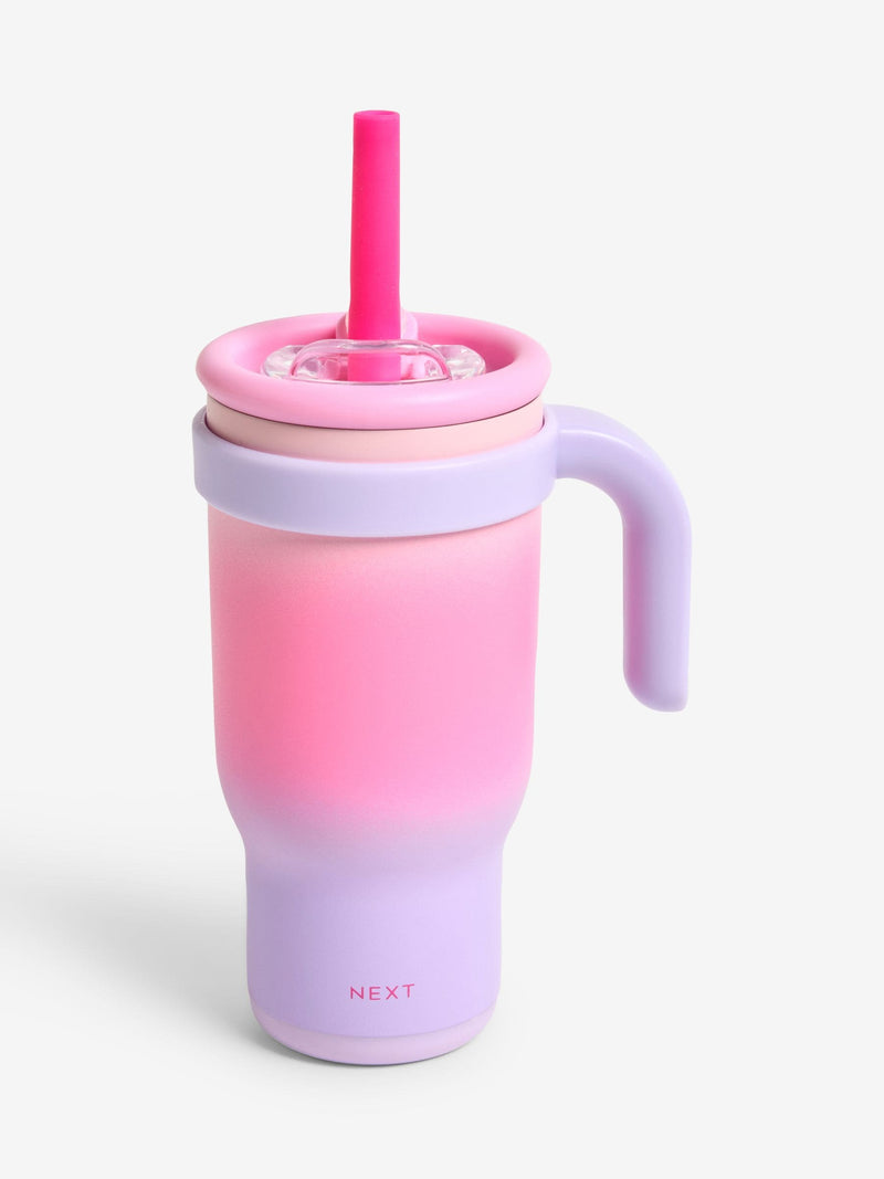 Pink purple ombre stainless steel kids water bottle, imported from the UK
