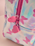 Lunch bag silver/pink butterfly (British brand)