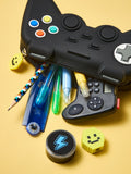 Black Pixel gaming pencil case with stationery, UK version
