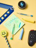 Black Pixel gaming pencil case with stationery, UK version