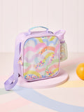 Lilac Purple Rainbow lunch bag with water bottle, UK version