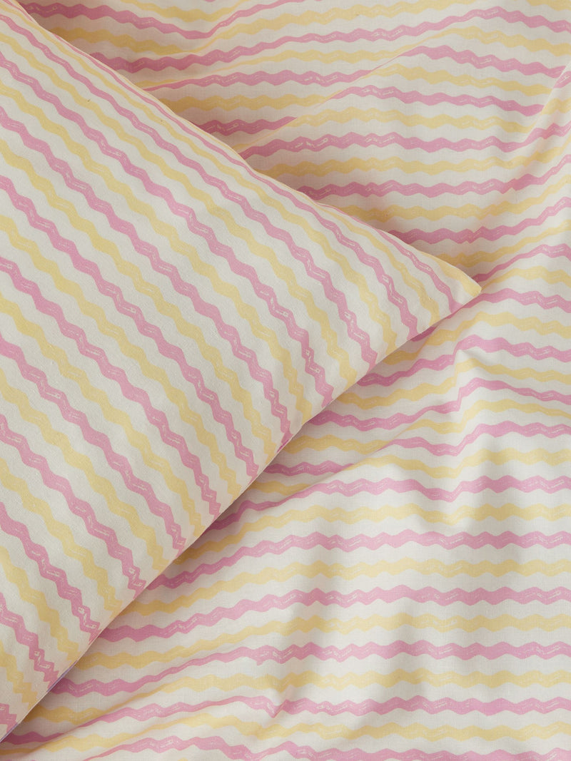 Lilac Flower Checkerboard Duvet Cover and Pillowcase Set