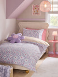 Lilac Flower Checkerboard duvet cover and pillowcase set, UK version