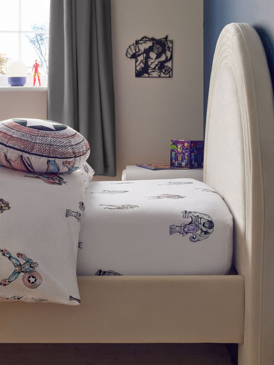 Marvel White 100% Cotton Fitted Sheet Single Bed Sheet