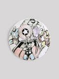 Marvel white cotton circular cushion 40cm - British product