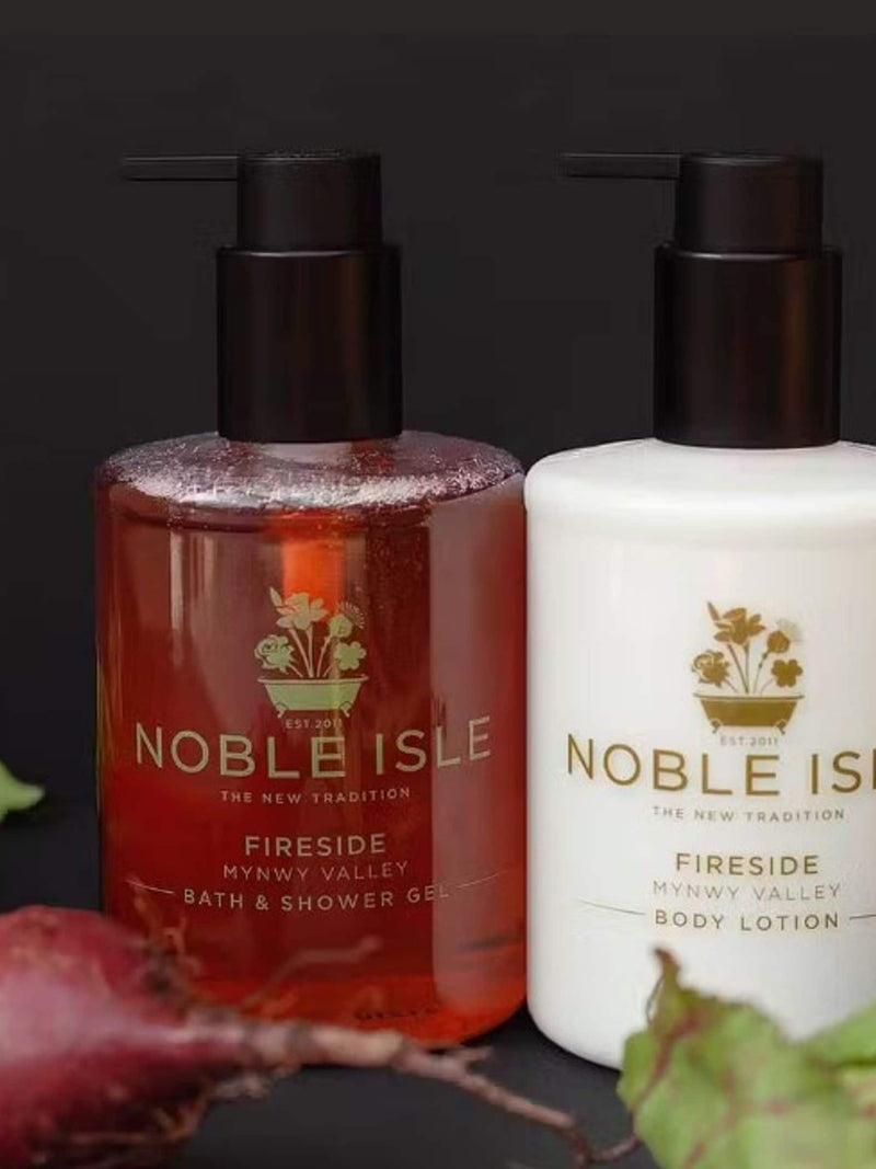 Noble Isle Fireside body lotion gift set 2 x 250ml, imported from the UK