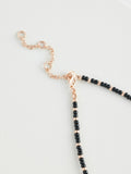 Black beaded coin necklace - British product
