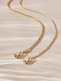Gold tone stainless steel 2 row anklet, UK version