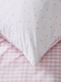 The White Company pink reversible gingham bed linen set (British brand)