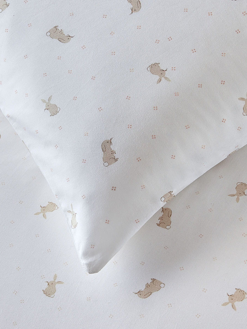 The White Company Sleepy Bunny pink bed linen set single (British brand)