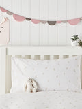 The White Company Sleepy Bunny pink bed linen set single (British brand)