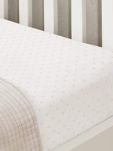 Drap-housse rose à étoiles 100 % coton de The White Company