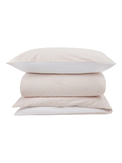 Next The White Company Dusty Pink Reversible Gingham Duvet Cover and Pillowcase Set Single- Buy online at McGrocer