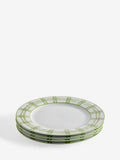 Nina Campbell green/white bamboo plates, set of 4, imported from the UK