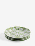 Nina Campbell green/white bamboo side plates 20.5cm diameter, imported from the UK