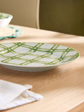Nina Campbell green/white bamboo side plates 20.5cm diameter, imported from the UK