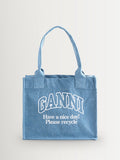 GANNI blue Easy Shopper denim bag - British product