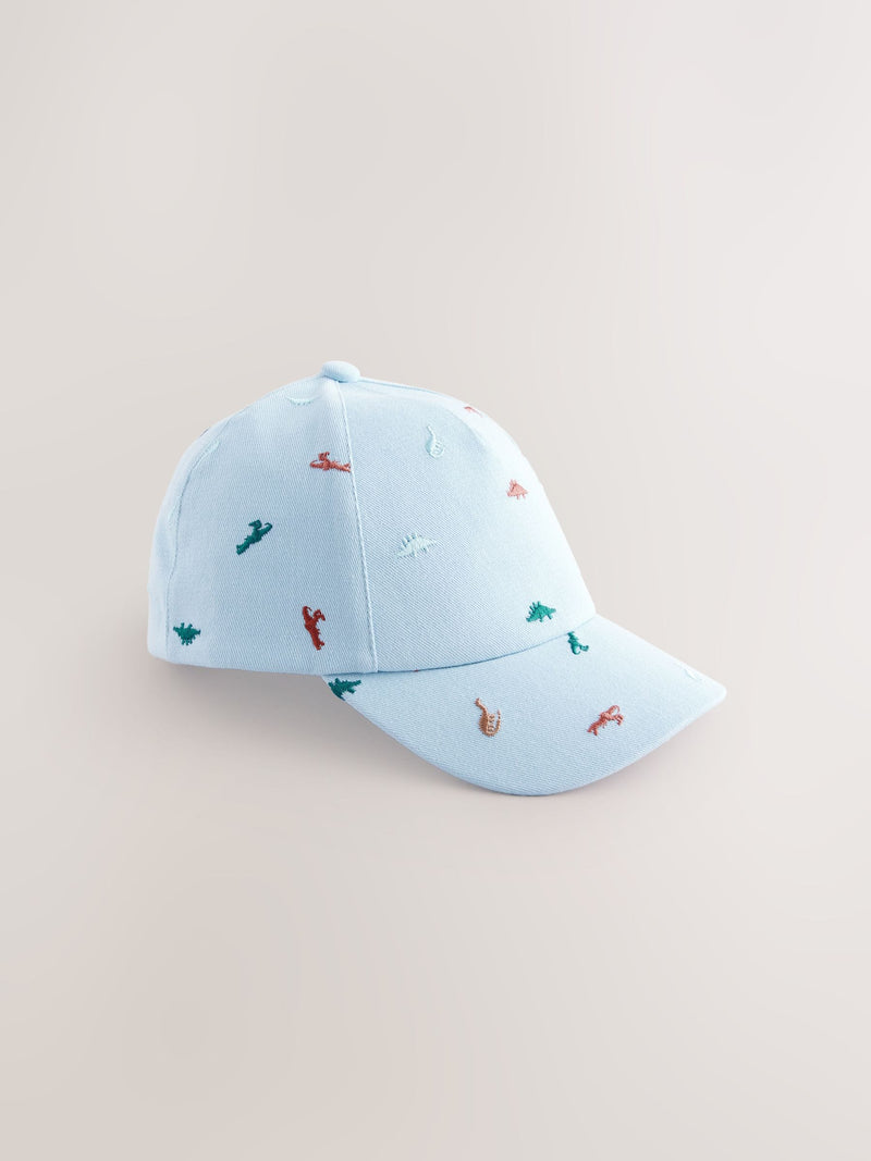 Dino embroidered baseball cap for children, 100% cotton (British brand)