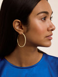 Ted Baker gold tone pearl hoop earrings 5.3cm (British brand)