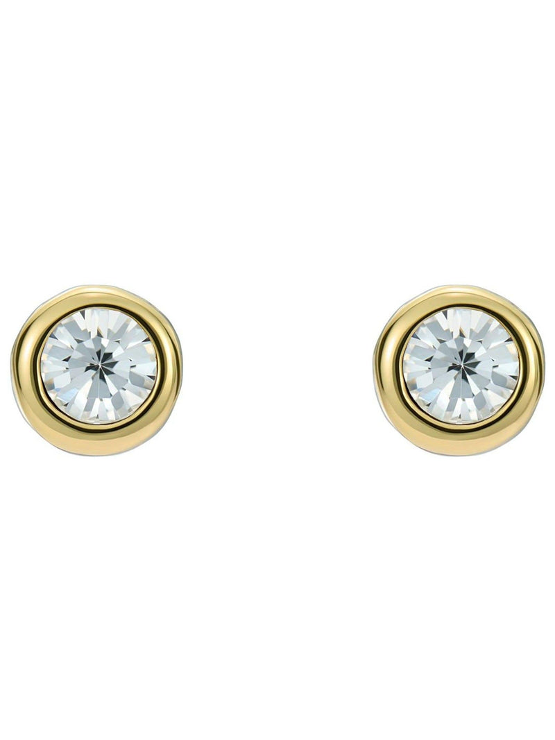 Ted Baker gold tone clear crystal stud earrings 0.4cm (British brand)