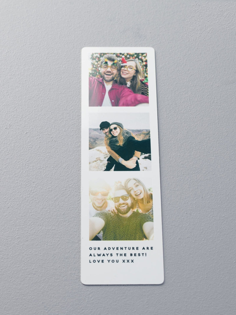 Oakdene personalised photo bookmark white aluminium - British product