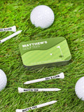 Oakdene personalised set of 8 golf tees in tin, imported from the UK