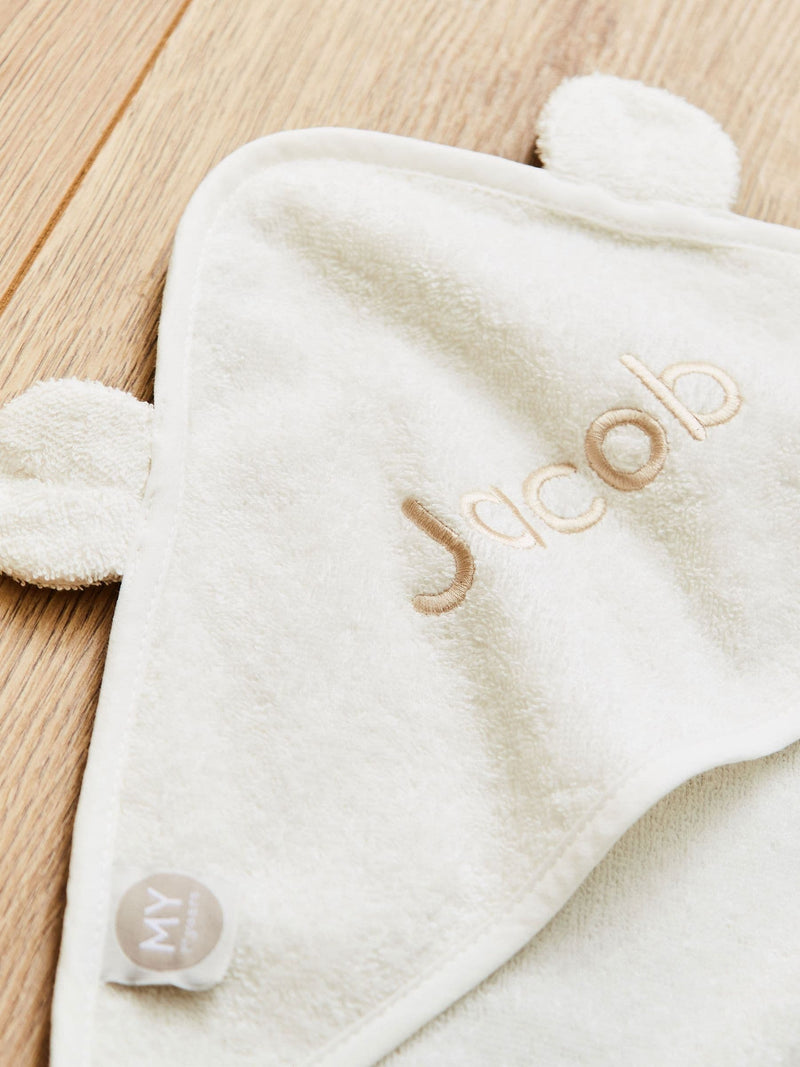 My 1st Years personalised small hooded towel, imported from the UK
