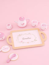 Next My 1st Years Personalised Pink Wooden Tea Set Toy- Buy online at McGrocer