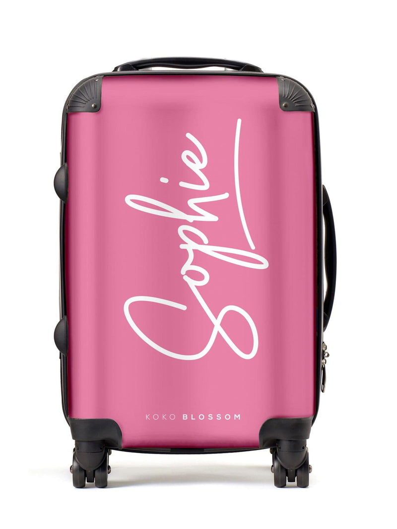 Koko Blossom personalised suitcase hot pink - British product