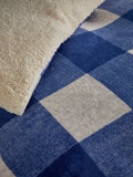 Bedlam Cosy Theo blue gingham plush duvet cover set - British product