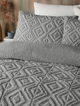 Next Romo Fusion Grey Fleece and Sherpa Duvet Cover Set- Buy online at McGrocer