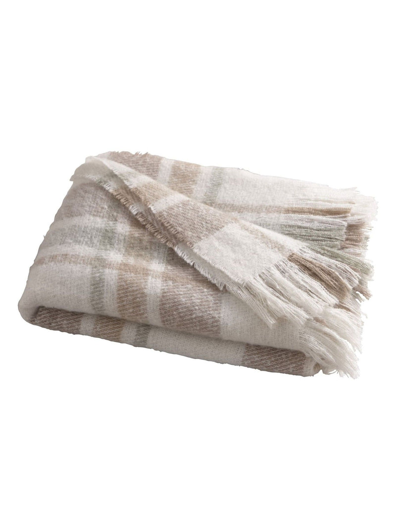 Appletree Verbier blue checked plush bedspread (British brand)