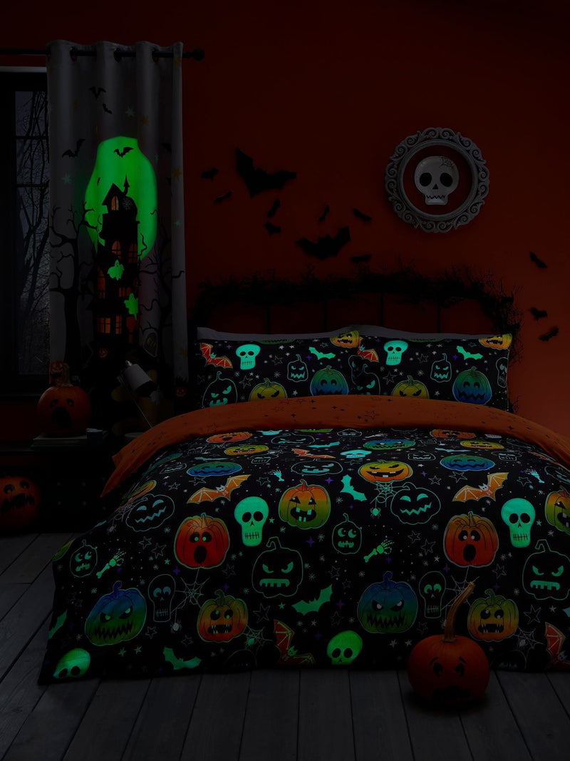Bedlam Scary Pumpkins Glow in the Dark duvet cover set - British product