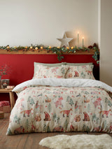 Fusion Natural Woodland Animals Plush Christmas Duvet Cover Set