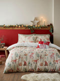 Woodland animals plush Christmas duvet cover set - British product