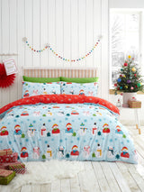 Fusion Blue Snowman Easycare Christmas Duvet Cover Set
