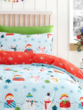 Fusion Blue Snowman Christmas duvet cover set - British product