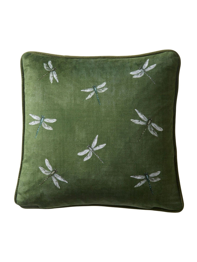 Appletree Olive Fiorella velvet cushion 43cm, imported from the UK