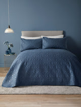 Next Serene Dark Blue Cavali Quilted Bedspread, 230 x 200 cm- Buy online at McGrocer